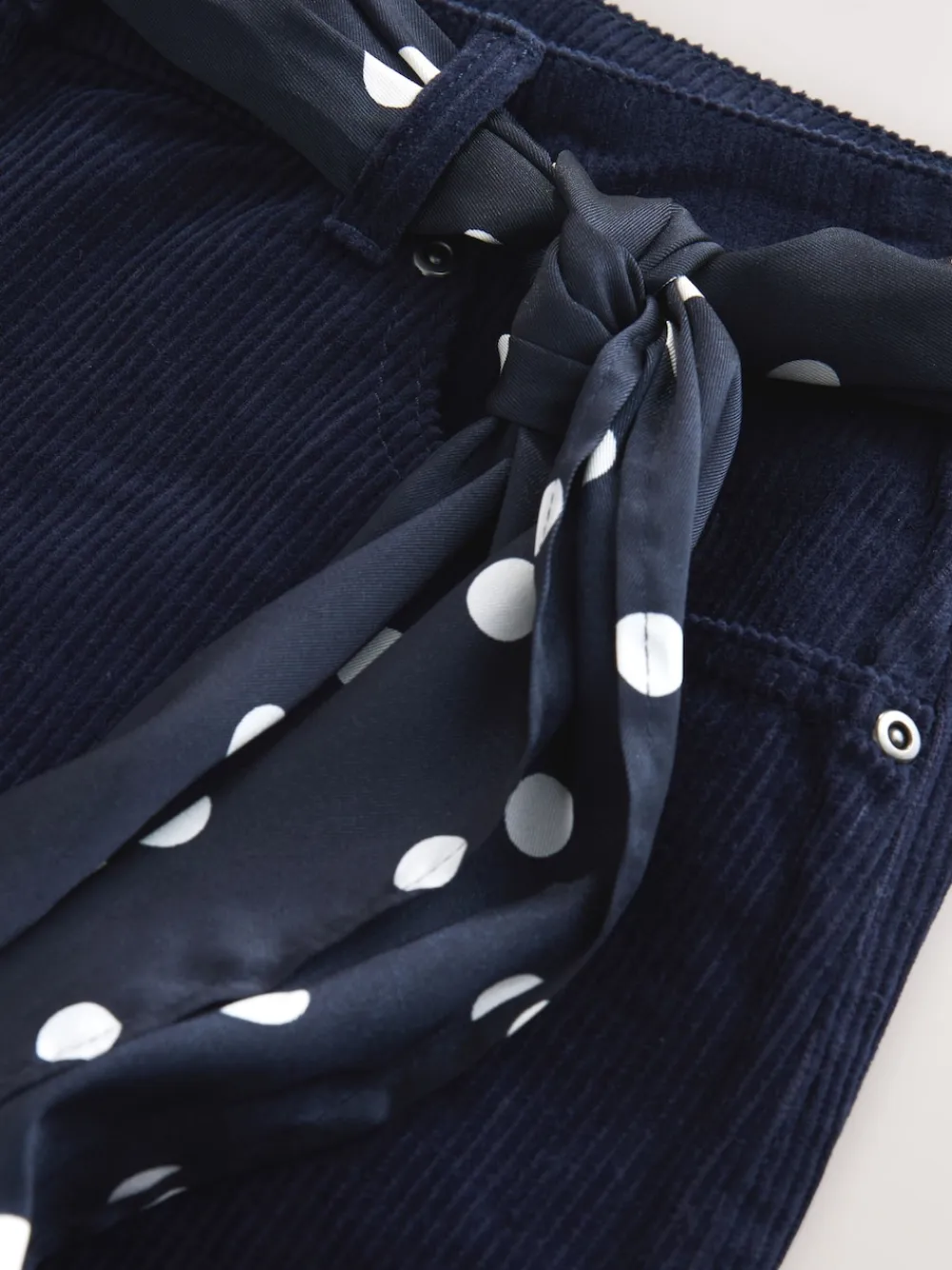 Next Cord Wide Leg Trousers With Scarf Navy Blue Discount