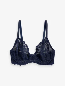 Next Navy Blue DD+ Non Pad Plunge Lace Ultimate Comfort Bra Online