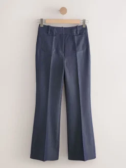 Next Navy Blue Denim Look Slim Flare Trousers Best