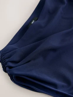 Next Draped Midi Ruched Dress Navy Blue Sale