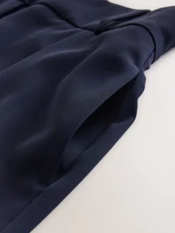 Next Elastic Back Wide Leg Trousers Navy Blue New