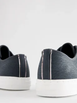 Next Extra Wide Fit Patent Baseball Trainers Navy Blue Best