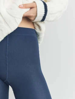 Next Fleece Lined Thermal Footless Tights 1 Pack Navy Blue Outlet