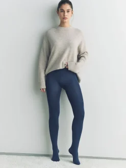 Next Fleece Lined Thermal Tights Navy Blue Sale