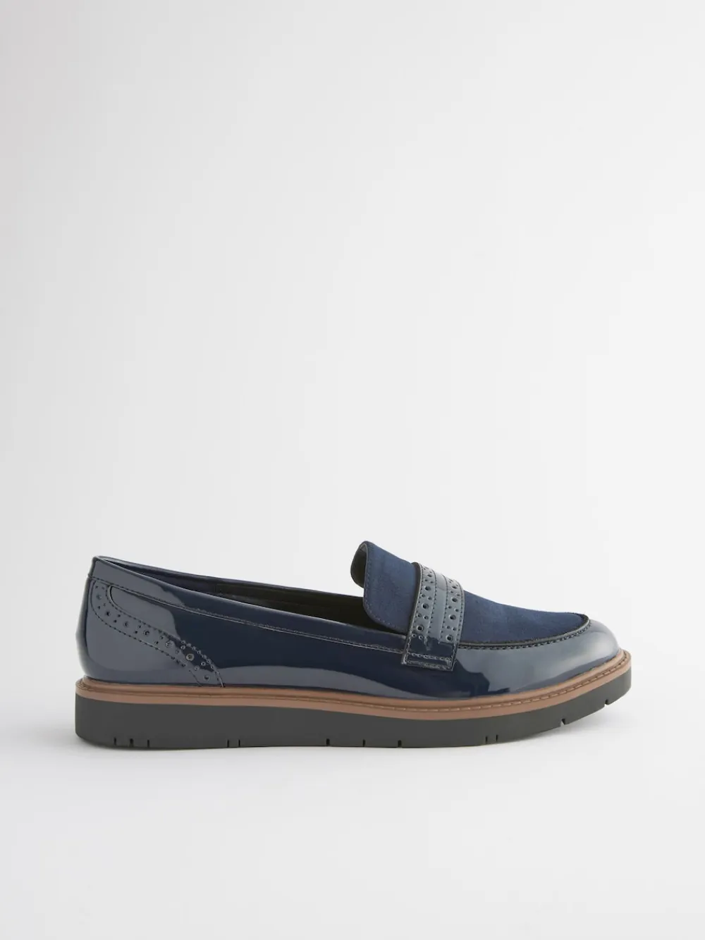 Next Forever Comfort® Brogue Loafers Navy Blue Outlet