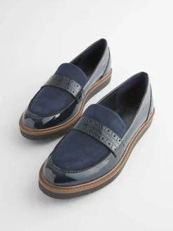 Next Forever Comfort® Brogue Loafers Navy Blue Outlet