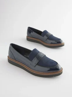 Next Forever Comfort® Brogue Loafers Navy Blue Outlet