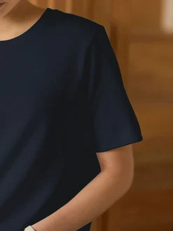 Next Navy Blue Heavyweight Short Sleeve Crew Neck T-Shirt Best