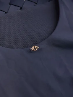 Next Navy Blue High Neck Lattice Tummy Control Swimsuit Hot