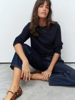 Next Navy Blue Long Sleeve Crew Neck T-Shirt Hot