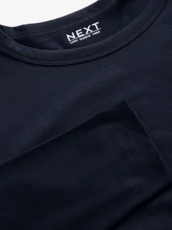 Next Navy Blue Long Sleeve Crew Neck T-Shirt Hot