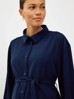 Next Navy Blue Maternity Belted Shirt Sale