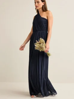 Next Navy Blue Mesh Multiway Wedding Guest Bridesmaid Maxi Dress Hot
