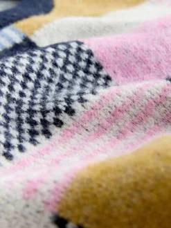 Next Navy Blue Multi Patched Crew Neck Knitted Jumper with Wool Best