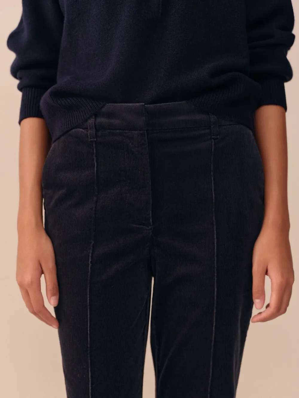 Next N. Premium Cord Bootcut Trousers Navy Blue Sale