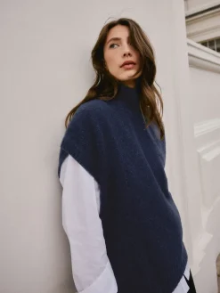 Next N. Premium Knitted Tank Navy Blue Clearance