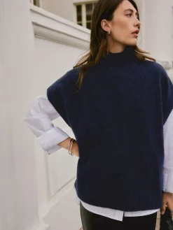 Next N. Premium Knitted Tank Navy Blue Clearance