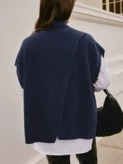 Next N. Premium Knitted Tank Navy Blue Clearance