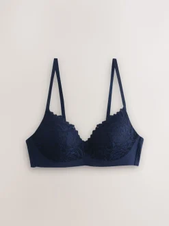 Next Navy Blue Pad Non Wire Lace Ultimate Comfort Bra Discount