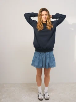 Next Navy Blue Relaxed Fit Essentials Longline Sweatshirt with Pockets Best