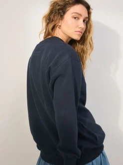 Next Navy Blue Relaxed Fit Essentials Longline Sweatshirt with Pockets Best