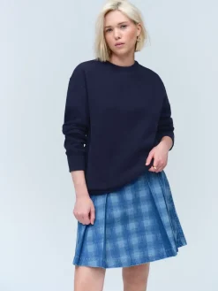 Next Navy Blue Relaxed Fit Essentials Longline Sweatshirt with Pockets Best