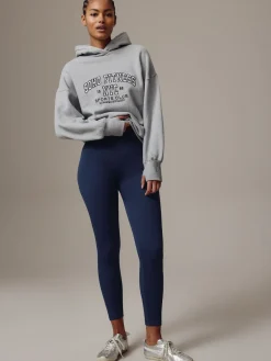 Next Navy Blue Ribbed Seamless High Waist Leggings Outlet