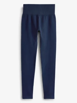 Next Navy Blue Ribbed Seamless High Waist Leggings Outlet