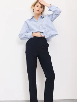 Next Slim Tailored Trousers With Wool Navy Blue