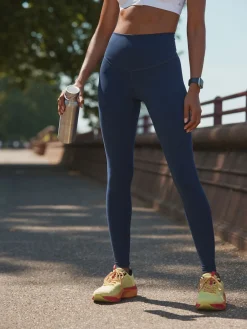 Next Sports Dry Tech Tummy Control High Waist Full Length Legging Navy Blue Sale