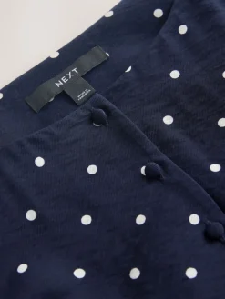 Next Tie Waist Mini Dress Navy Blue Spot Online