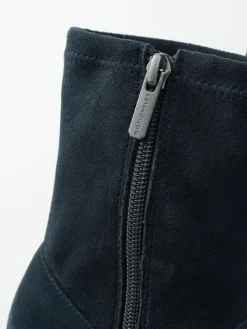 Next Motionflex Block Heeled Sock Boots Navy Blue Suede Sale