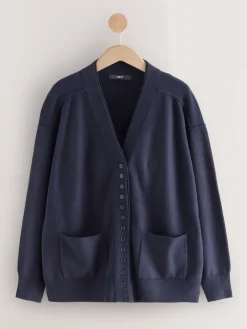 Next Navy Blue Supersoft V-Neck Cardigan With Pockets Sale