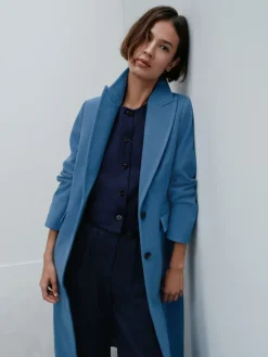 Next Superwide Pleated Trousers Navy Blue Discount