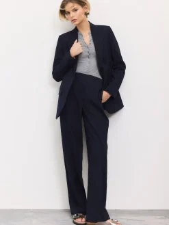 Next Tailored Single Breasted Blazer With Wool Navy Blue Sale