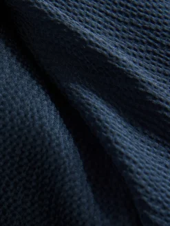 Next Navy Blue Textured Satin Halter Sleeveless Midi Dress Hot