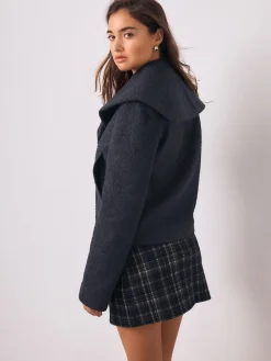 Next Navy Double Breasted Cape Coatigan Outlet