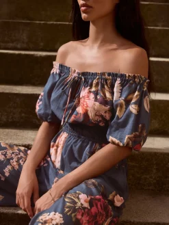 Next Off the Shoulder Jumpsuit Navy Floral Best