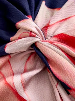 Next Twist Front Long Sleeve Satin Maxi Dress Navy Floral Best