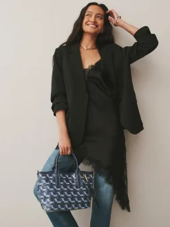 Next Navy Geometric Print Cross-Body Bag Hot