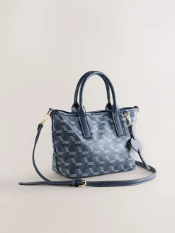 Next Navy Geometric Print Cross-Body Bag Hot