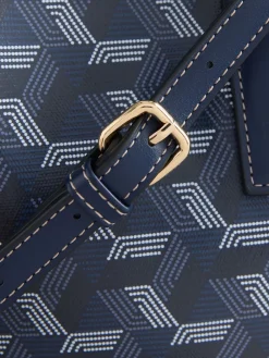 Next Navy Geometric Print Cross-Body Bag Hot