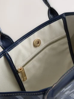 Next Navy Geometric Print Cross-Body Bag Hot