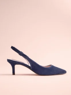 Next Tabitha Simmons x Dela Slingback Point Heels Navy Leather Best