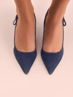 Next Tabitha Simmons x Dela Slingback Point Heels Navy Leather Best