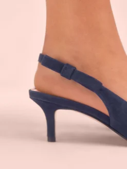 Next Tabitha Simmons x Dela Slingback Point Heels Navy Leather Best