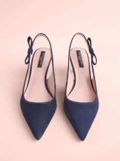 Next Tabitha Simmons x Dela Slingback Point Heels Navy Leather Best