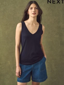 Next Navy Modal Slouch Vest Hot