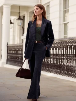 Next Navy N. Premium Cord Bootcut Trousers Sale