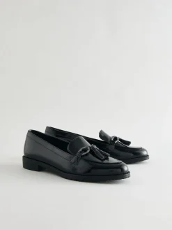 Next Patent Tassel Hardware Detail Loafers Navy Patent Clearance